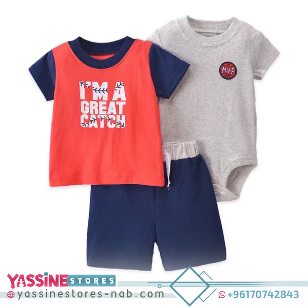 Baby 3-Piece Little Short Set - Yassine Stores