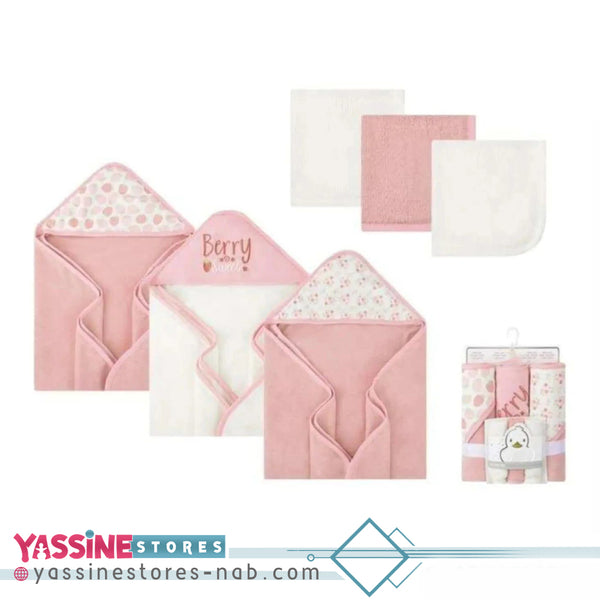 6 Piece Newborn Bath Towel Gift Set