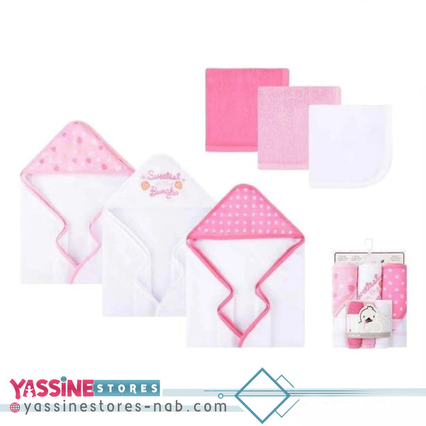 6 Piece Newborn Bath Towel Gift Set