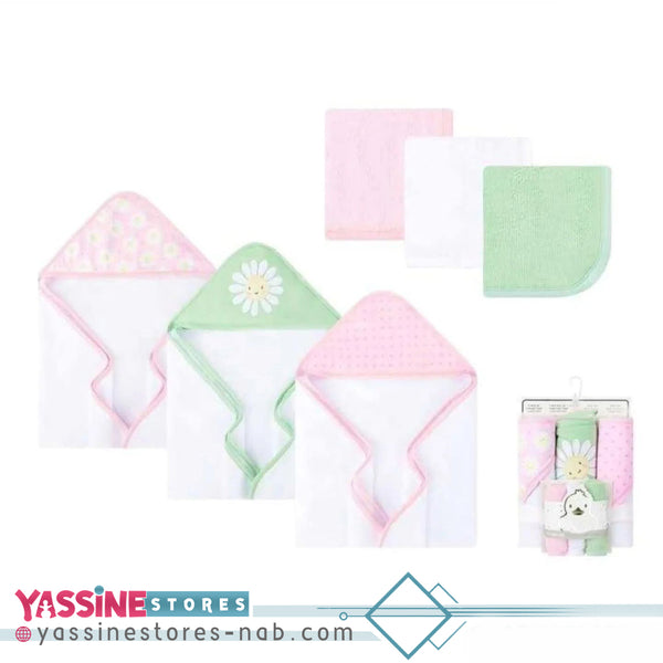6 Piece Newborn Bath Towel Gift Set