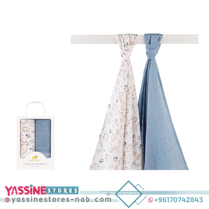 Bamboo cotton muslin swaddle blankets - Yassine Stores