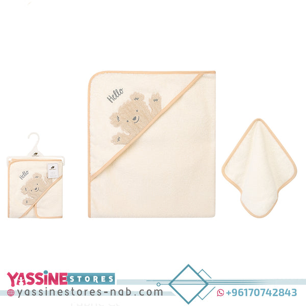 Bebe favour hooded towel & washcloth - Yassine Stores