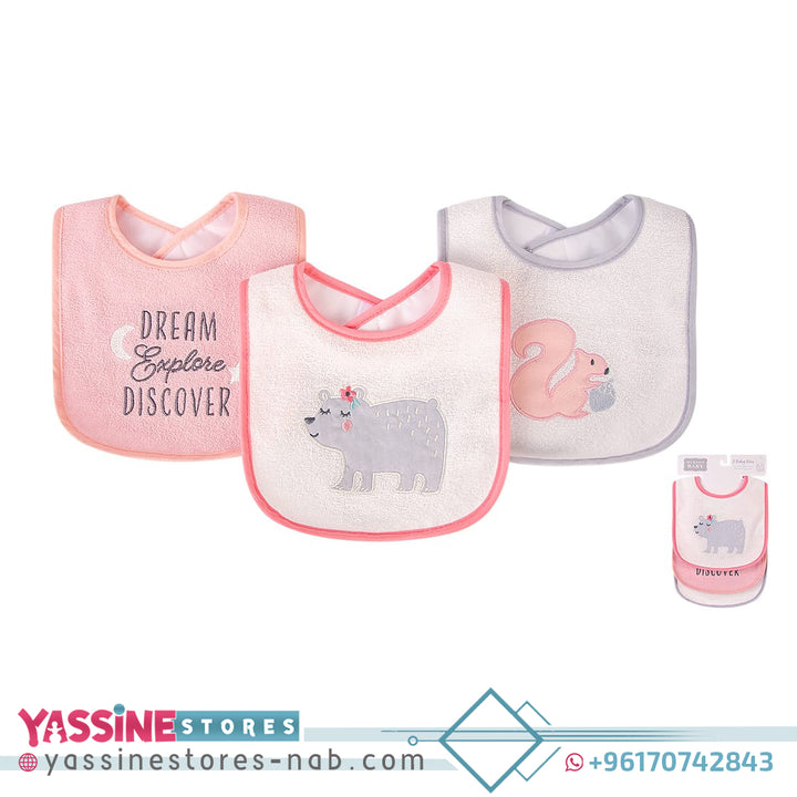 3pc Terry Drooler Bib With Peva Backing - Yassine Stores