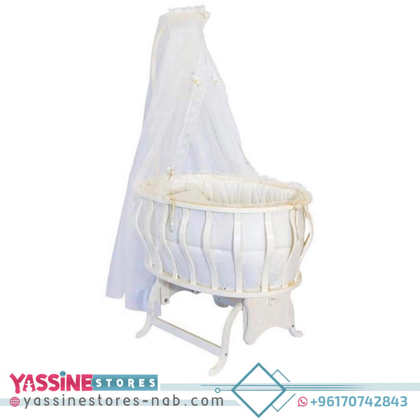 Wooden Baby Crib - Yassine Stores