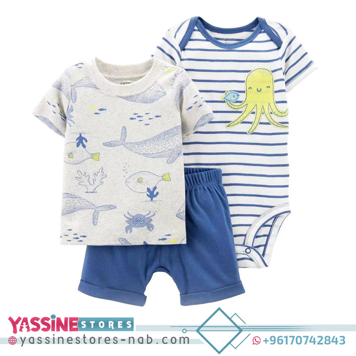 Baby 3-Piece Little Short Set - Yassine Stores