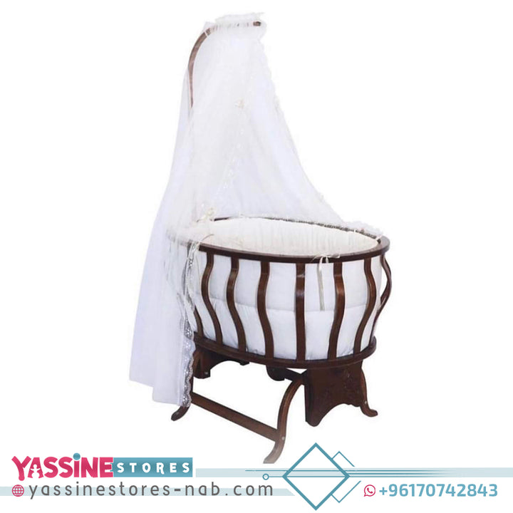 Wooden Baby Crib - Yassine Stores