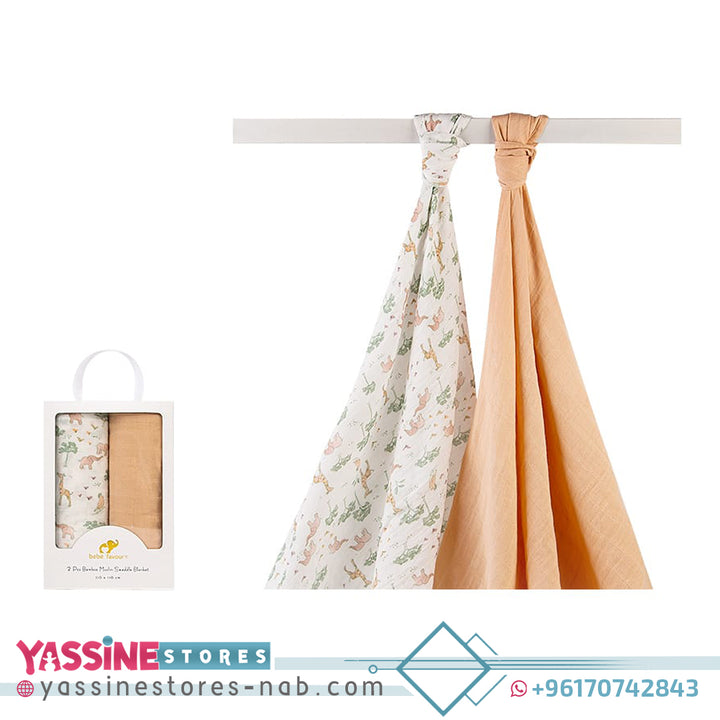 Bamboo cotton muslin swaddle blankets - Yassine Stores