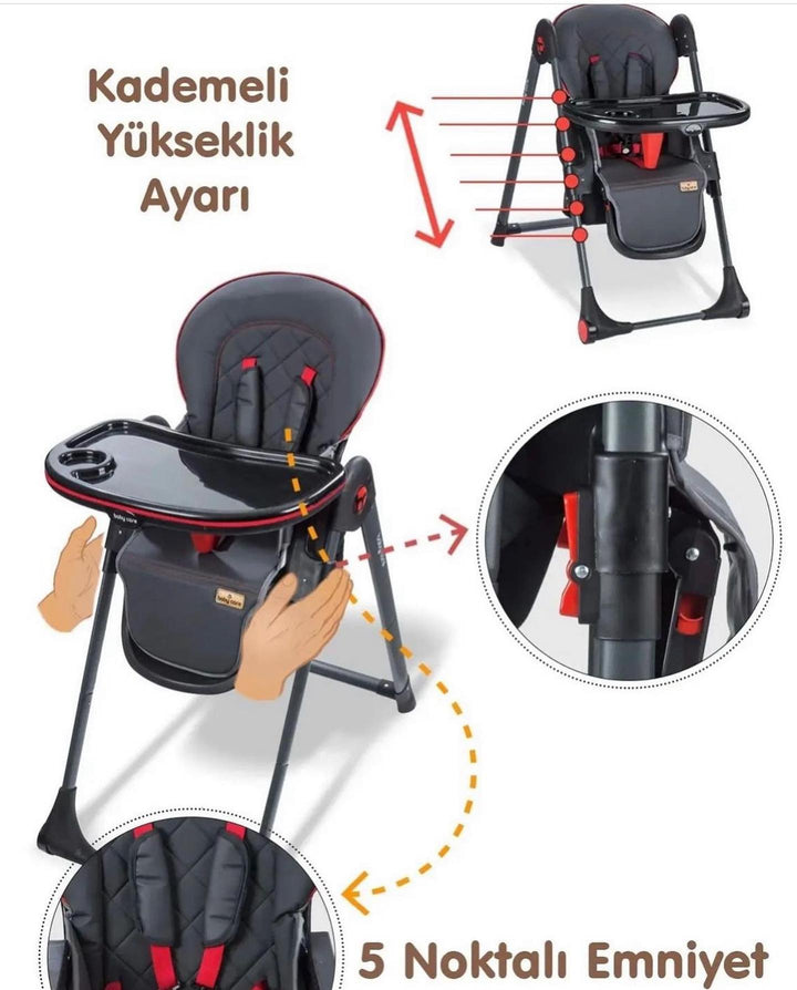 High Chair - Baby Care (black) - Yassine Stores