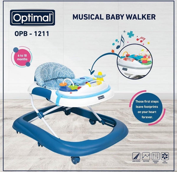 Musical Baby walker(bleu) - Yassine Stores