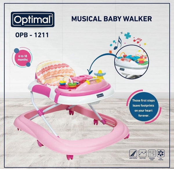 Musical Baby walker(Pink) - Yassine Stores