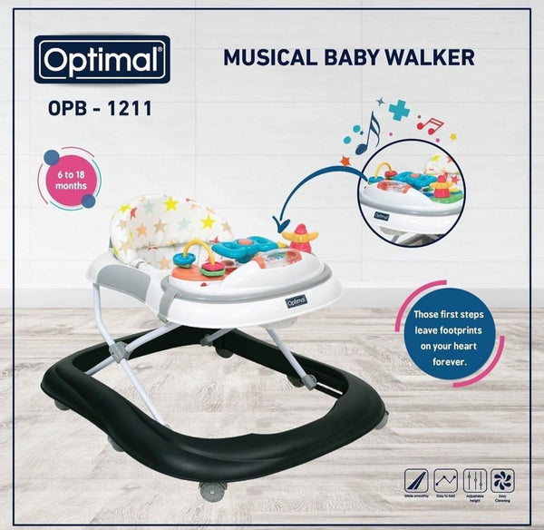 Musical Baby walker(Black) - Yassine Stores