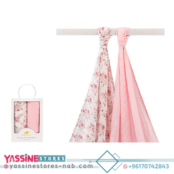 Bamboo cotton muslin swaddle blankets - Yassine Stores