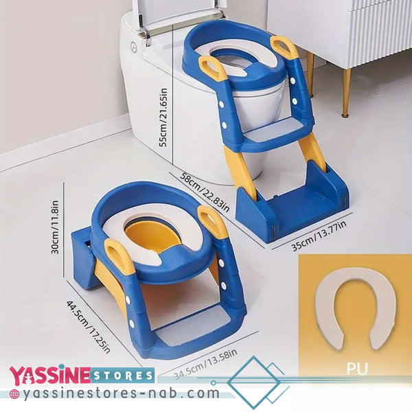 2-In-1 Convertible Western Toilet Potty Seat - BLEU