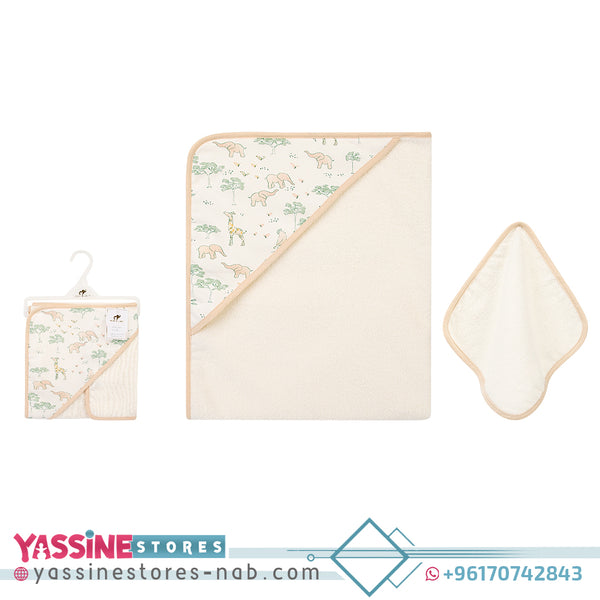 Bebe favour hooded towel & washcloth - Yassine Stores