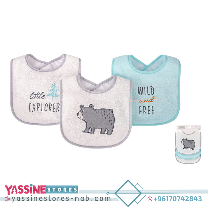 3pc Terry Drooler Bib With Peva Backing - Yassine Stores