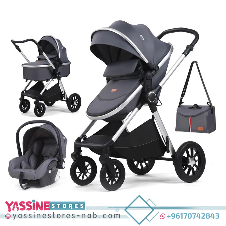 Kidilo Baby Foldable Leather Stroller 2 in 1 - Yassine Stores