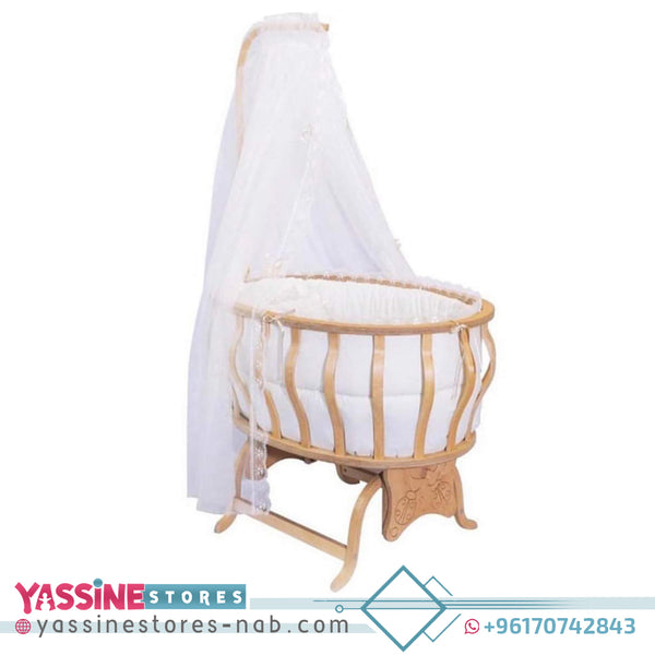 Wooden Baby Crib - Yassine Stores