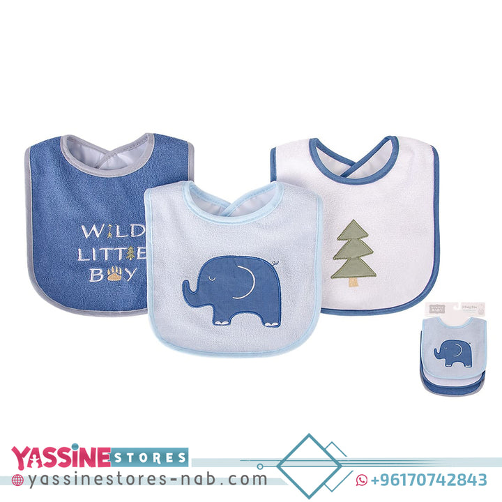 3pc Terry Drooler Bib With Peva Backing - Yassine Stores