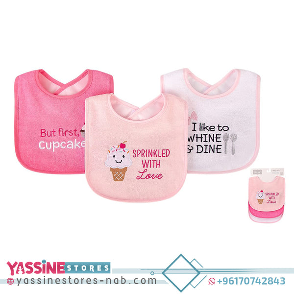 3pc Terry Drooler Bib With Peva Backing - Yassine Stores