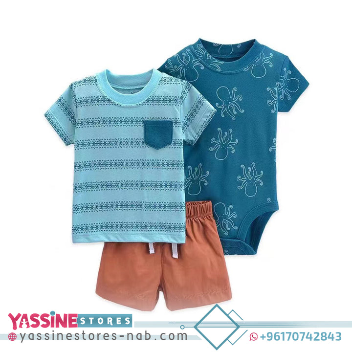 Baby 3-Piece Little Short Set - Yassine Stores