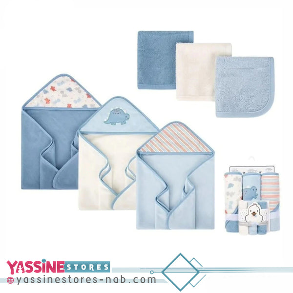 6 Piece Newborn Bath Towel Gift Set